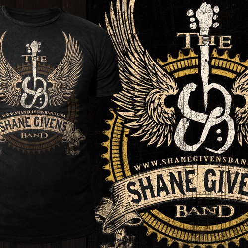 create a t-shirt design for an emerging country rock/southern rock band Design by *DCLA*