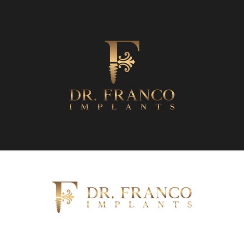 Luxury Dental Implant Logo Brand for World-Class Implant Surgeon appeal Patients and Other Doctors Design by yourbay