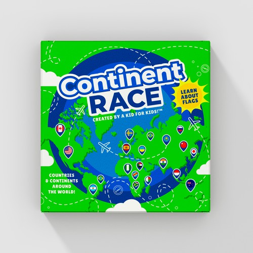 コンペ「Continent Race - Kids Game -  Learn about the World!」のデザイン by Kate Design ❤️さん 