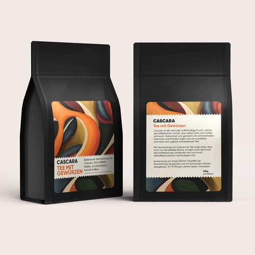 Cascara tea label Design by Experiva