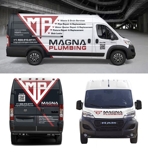 Informative, Clean Van Wrap for Plumbing Business Design by Nadun Prabodana