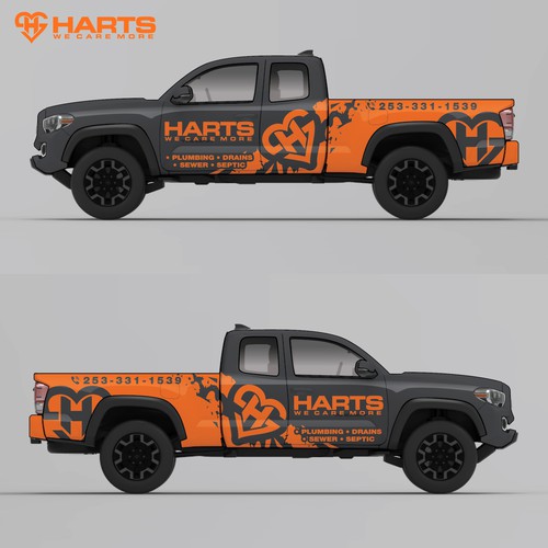 Harts Service Toyota Tacoma Partial Wrap Design by adelea