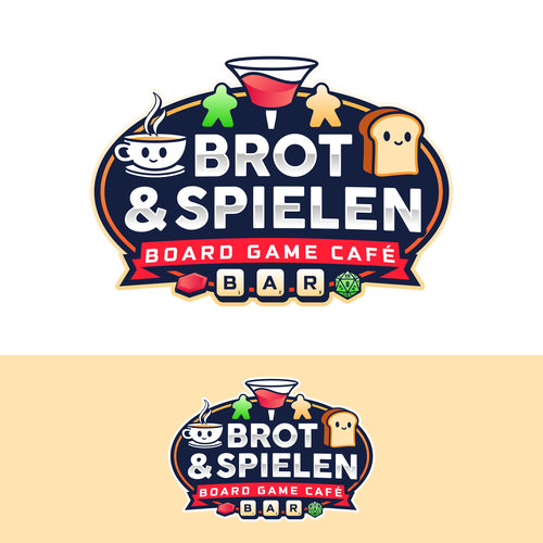 Logo for a Board Game Cafe & Bar with cozy vibes and geeky elements Design by Sasno P