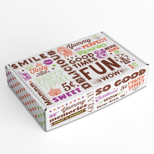 Design An Interesting Retail Vintage Candy Box / Subscription Candy Box!  (non gender or age specific, see details) Design by HollyMcA