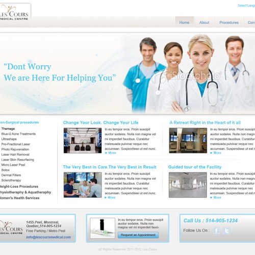 Les Cours Medical Centre needs a new website design Design by sarath143