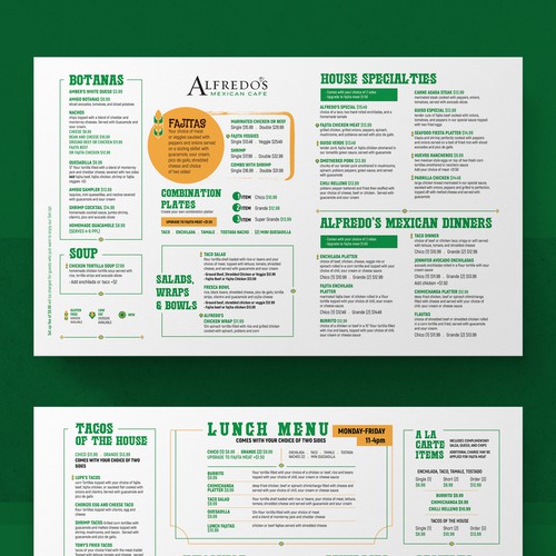 Traditional Mexican Restaurant needing new menu design! Design by Anna Shestakova