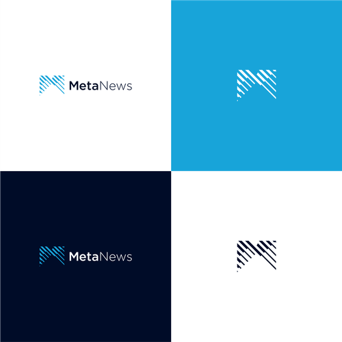 Design a logo for a web3 News platform called MetaNews Design by may_moon