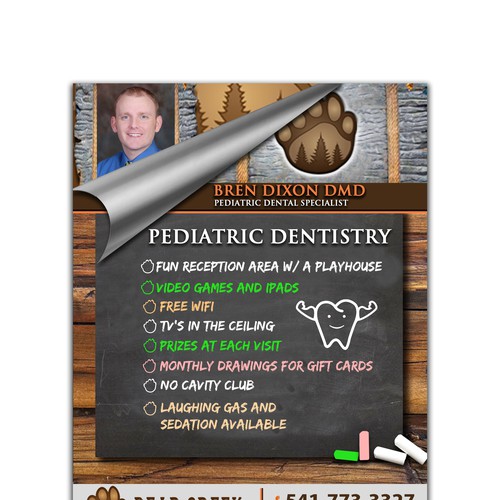 We need a new look to advertise our pediatric dental office Design by R A Y A ™