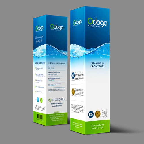 Looking for modern & luxurious redesign of water filter packaging Design by UniqueHub