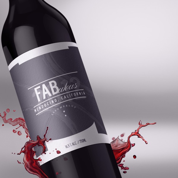 FABulous Merlot Wine Bottle Label Design