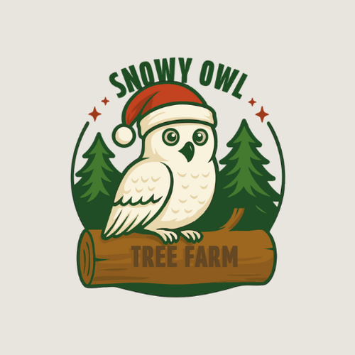 Snowy Owl Christmas Tree Farm ---LOGO COMPETITION! Design by Linéa™