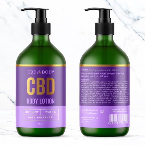 CBD Body Lotion Label Design Contest Design réalisé par bcra