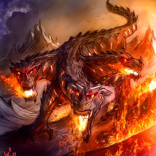 Illustration of a Cerberus / Hound of Hades / Beast | Character or ...