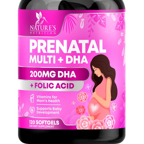 Prenatal Vitamins Label Design needed for Nature's Nutrition Réalisé par rembrandtjurin