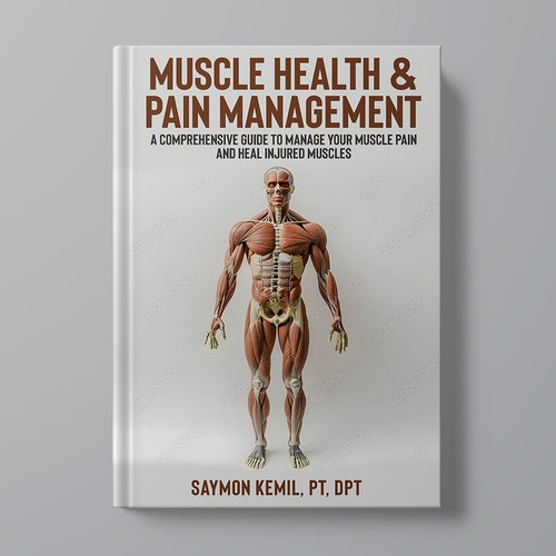 Book cover with a drawing images of the human anatomy combining muscles and bone structure. Design by Xnine