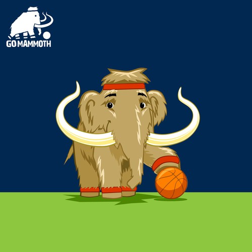 Mammoth Mascot (2D Illustrator with Depth to Pop) Design by MAKOTO OKADA