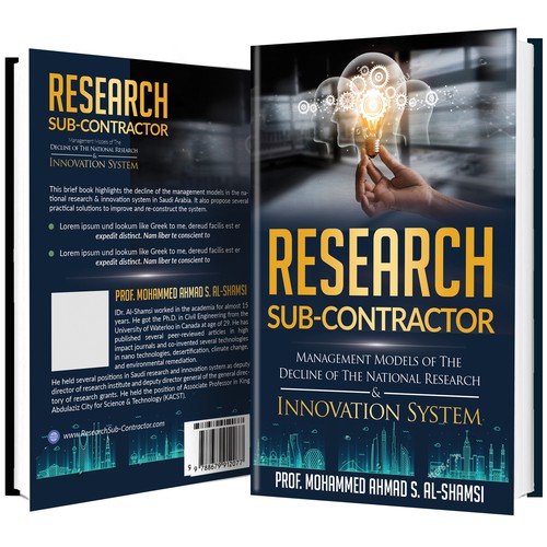 Book Cover Design Suitable for innovation and Research Diseño de Lizaa