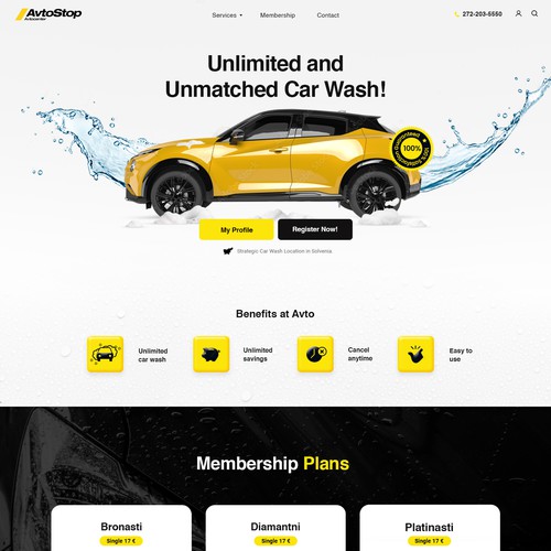 Car wash subscription Design by StyleWorks Studio