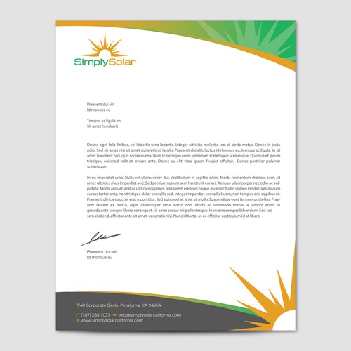 "Renewable Energy Company Letterhead" Design réalisé par CurveSky™ ☑️