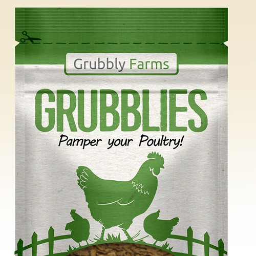 Awesome package needed for pet chicken treats! Design by Recreo Studio