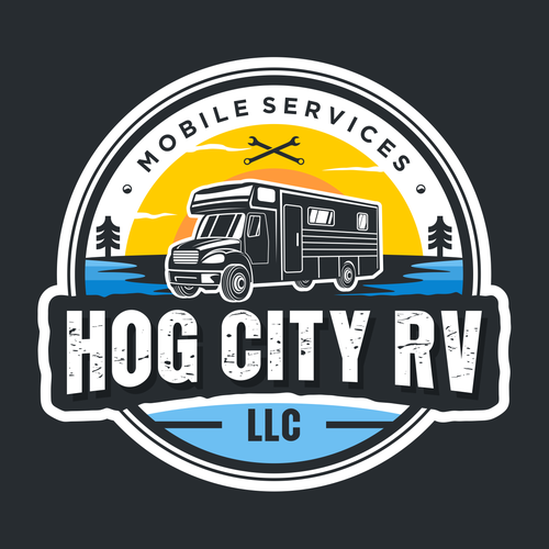 Design a retro/vintage camper logo for our RV Mobile Service business. Design by Hysteria!