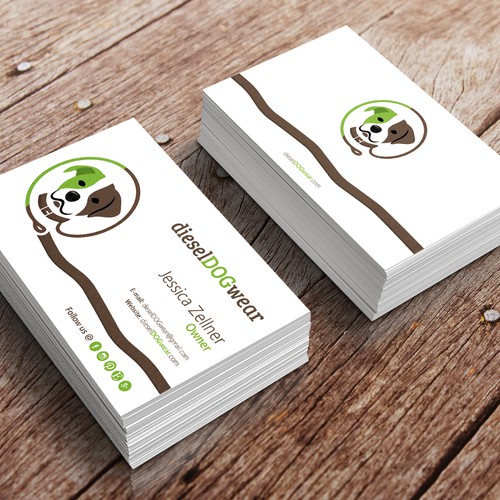 Design a stunning business card for a dog loving company Design by Zia_Hassan