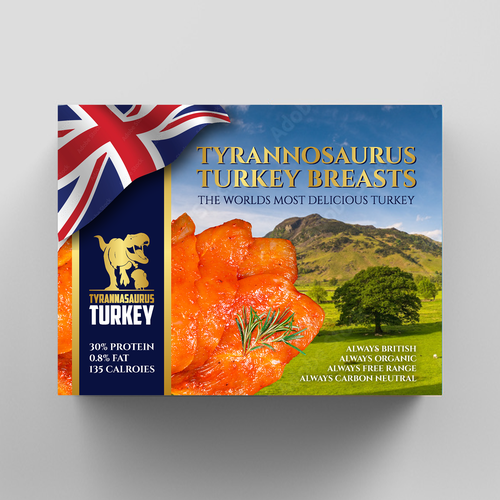 TYRANNOSAURUS TURKEY BREASTS - POWERFUL PACKAGING NEEDED! Design by Diaveo