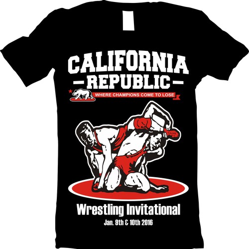 Create a High School Wrestling Tournament design for California