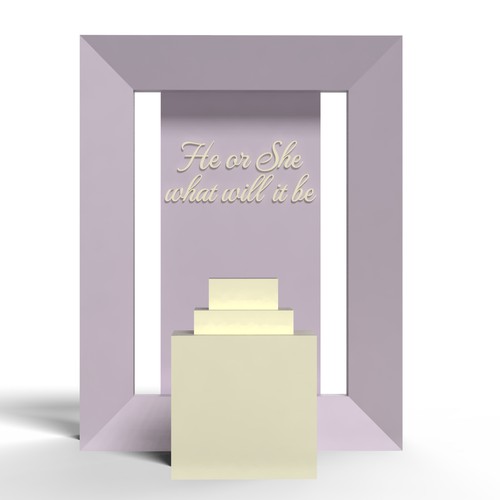 Create an elegant creative gender reveal backdrop prop Design by Iztok, Ivana (IZ+IV)