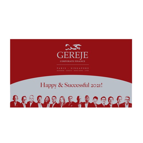 Happy new year card for GEREJE INVESTMENT BANK Diseño de tetrimistipurelina