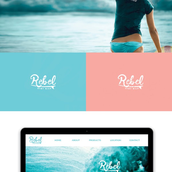 Logo for surf wear fashion apparel company 