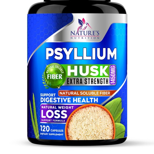 Natural Psyllium Husk Capsules Design needed for Nature's Nutrition Design by JOHN's_AlphaCreation