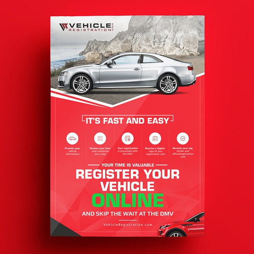 コンペ「One-Page Flyer for VehicleRegistration.com」のデザイン by MJ Mukesh Jainさん 