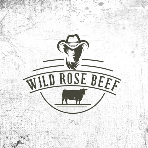 "Wild Rose Beef - more work to come" winning Logo design