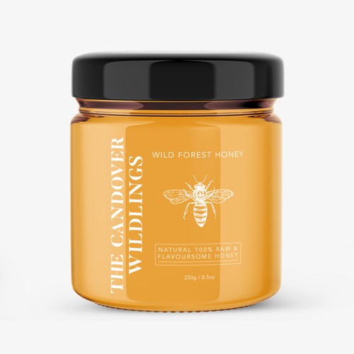 The Bees Need You! Wild Forest Honey Label Design. Design by rizal hermansyah