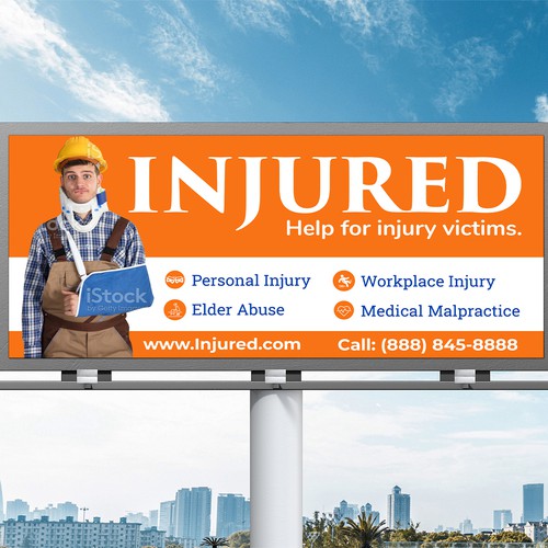 Injured.com Billboard Poster Design Diseño de Sketch Media™