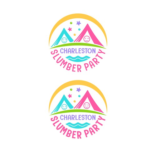 Cute slumber party tent company logo incorporating the Charleston Ravenel bridge Design by Yoe_Std