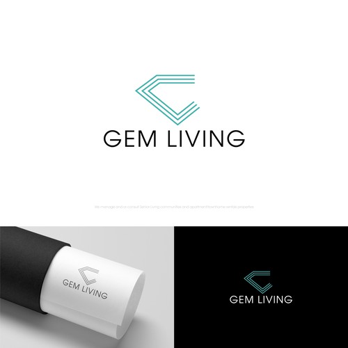 Geometrical, minimalist, modern brand design for Gem Living Design by Dezineexpert⭐