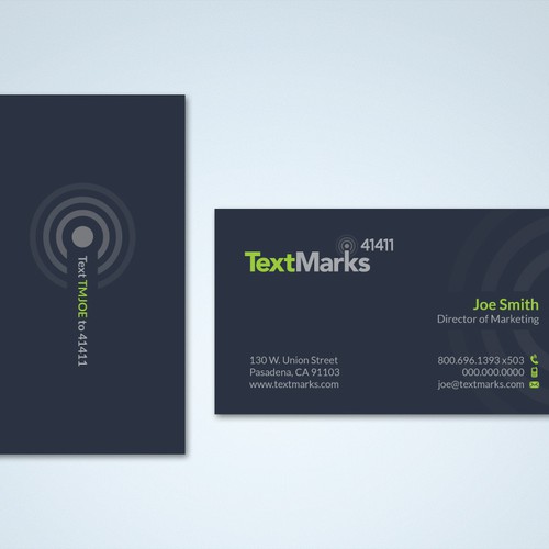 Create new business cards for text message provider Design by Tcmenk