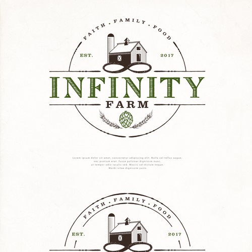Lifestyle blog "Infinity Farm" needs a clean, unique logo to complement its rural brand. デザイン by Project 4