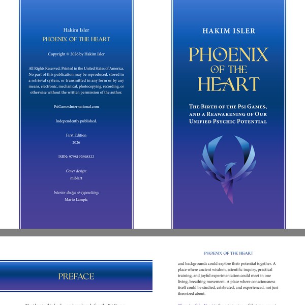 Design by Mario Lampic titled "Typesetting and layout design of the book "Phoenix of the Heart""