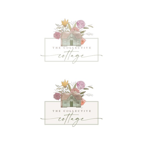 Cozy cottage and flower boutique design logo for my stationary and social media. Design by designdazzle