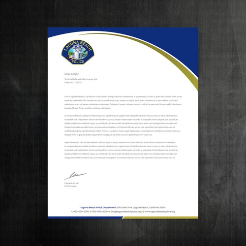 Laguna Beach Police Department Stationary Design by Felix SH