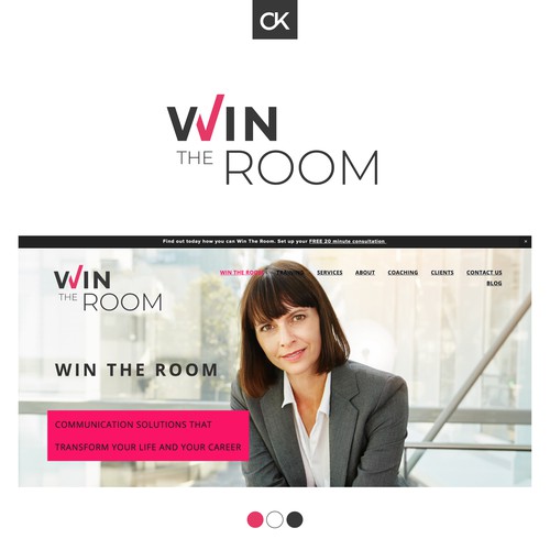 Logo for Win The Room:  Training & Development & Coaching Organization Design by C.K. Desiigns
