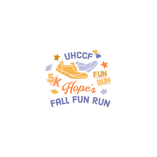 Fun logo for a Fall Themed 5K Run hosted by a charity Diseño de nuke.art