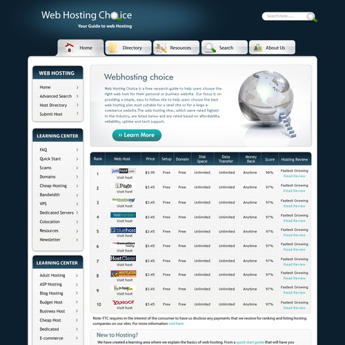 Redesign WebHostingChoice.com Design by win2010