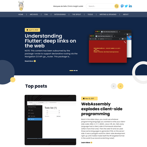 modern redesign for fun technical blog site Design by Technology Wisdom
