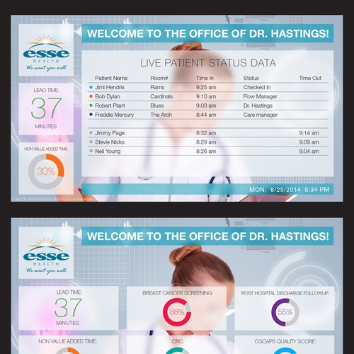 Designing a Digital Sign Template for Esse Health's new Digital Signage Project Design by Mr Wolf