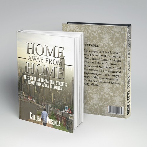 A book cover illustrating the journey of an international student from Africa to America Design by ilyasshoppus