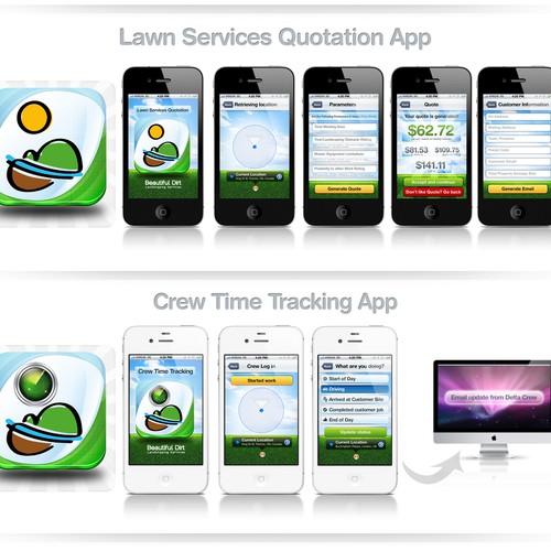 mobile app design for Beautiful Dirt Landscaping Services Ontwerp door Fuaadh